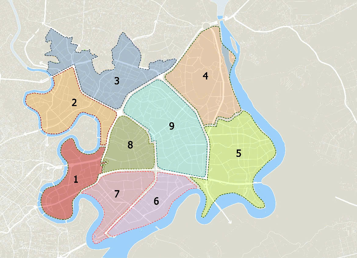 Bản đồ 09 khu vực phát triển của thành phố Thủ Đức